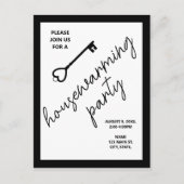 Modern Zwart Housewarming Open Huis Uitnodiging (Voorkant)