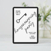 Modern Zwart Housewarming Open Huis Uitnodiging (Staand voorkant)