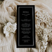 Modern zwart huwelijksmenu / AVERY Suite Menu