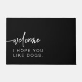 Modern zwart Ik hoop dat je van honden houdt Welko Deurmat (Voorkant)
