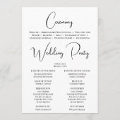 Modern zwart kalligrafie bruiloft ceremonie progra programma (Achterkant)