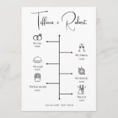 Modern zwart kalligrafie bruiloft ceremonie progra programma (Voorkant)