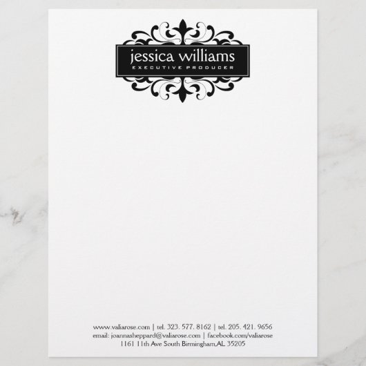 Modern Zwart Lijst accenten Gepersonaliseerd Briefhoofd (Voorkant)