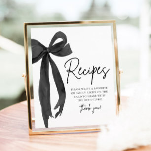 Modern Zwart Lint 'Ze Knoopt de Knoop' Receptenbor Poster