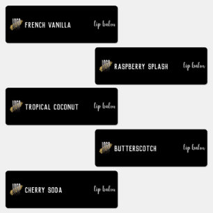 Modern Zwart Logo Lipstick Gloss Product Labels