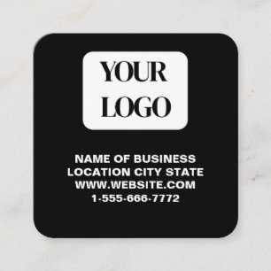 Modern Zwart Logo QR Code Scan Website Vierkant Vierkante Visitekaartje