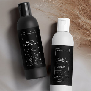 Modern Zwart Lotion 8 OZ Cosmetisch Flessenetiket Sparkling Wijnetiket