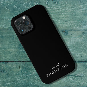 Modern zwart luxe professioneel monogram iPhone 13 pro max hoesje