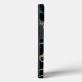 Modern zwart marmer Custom Name Monogram Case-Mate iPhone Case (Achterkant / Rechts)