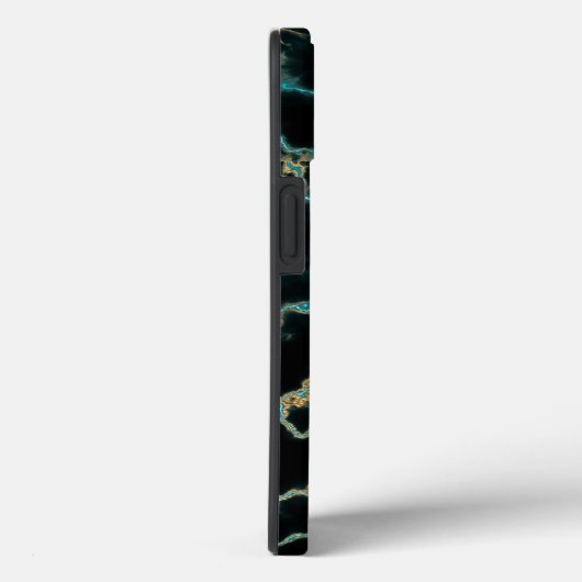 Modern zwart marmer Custom Name Monogram Case-Mate iPhone Case (Achterkant / Rechts)