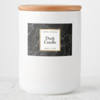 Modern Zwart Marmer Faux Gold Lijst Candle of