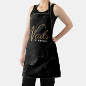 Modern zwart marmer Gold Nail Stylist Apron Schort (Insitu)