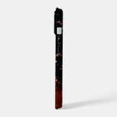 Modern zwart met rode harten iPhone 15 hoesje (Linkerkant)