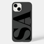 Modern zwart minimaal monogram Case-Mate iPhone case (Achterkant)