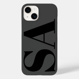 Modern zwart minimaal monogram Case-Mate iPhone 14 hoesje