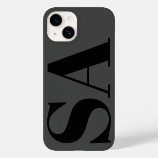 Modern zwart minimaal monogram Case-Mate iPhone 14 hoesje