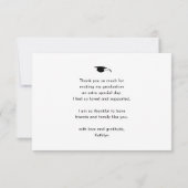 Modern zwart-minimalistisch Afstuderen - Hartelijk Kaart (Achterkant)