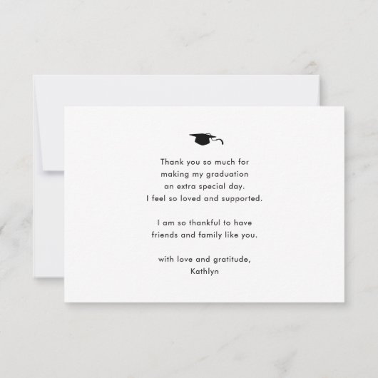 Modern zwart-minimalistisch Afstuderen - Hartelijk Kaart (Achterkant)
