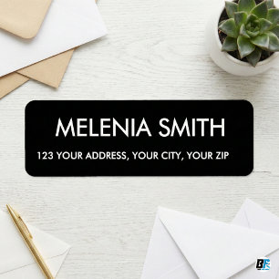 Modern zwart minimalistisch elegant retouradres etiket