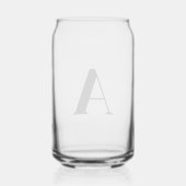 Modern zwart monogram Initiaal blikglas Blikvorm Glas (Achterkant)