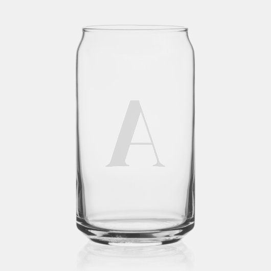 Modern zwart monogram Initiaal blikglas Blikvorm Glas (Achterkant)
