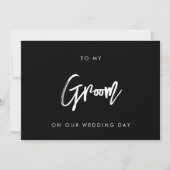 Modern Zwart Naar mijn bruidegom op onze trouwdagk Kaart (Voorkant)