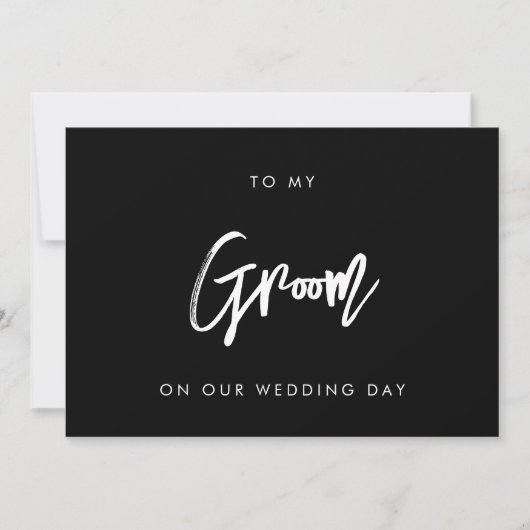 Modern Zwart Naar mijn bruidegom op onze trouwdagk Kaart (Voorkant)