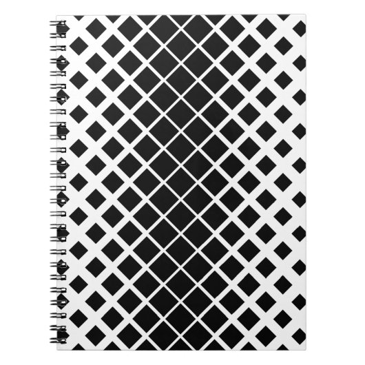 Modern zwart oplos vierkant blokpatroon notitieboek (Voorkant)