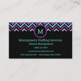 Modern zwart, Paars, roze, grijs en Blauwgroen. Ch Visitekaartje