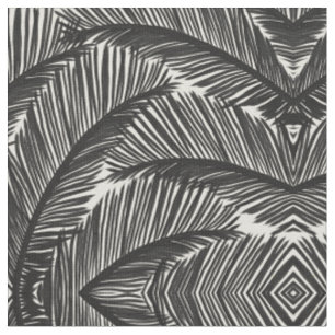 Modern zwart palm Leaf Tropical Pattern Stof