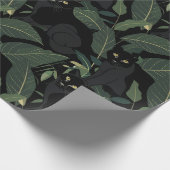 Modern zwart panter patroon cadeaupapier (Hoek)