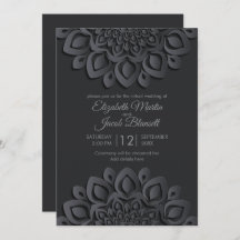Modern Zwart Papercut Mandala Virtual Wedding