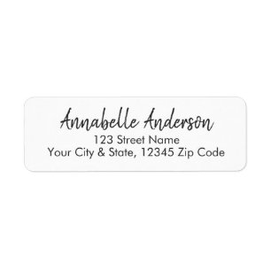 Modern Zwart Professioneel Eenvoudig Basis Script  Etiket