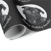 Modern Zwart Pug Your Dog Afbeelding Pet Circle Cadeaupapier (Rol Hoek)