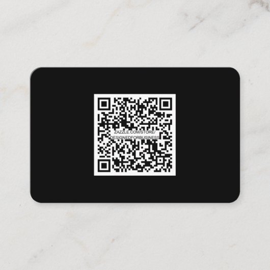 Modern zwart-QR code-Professionele sociale media Visitekaartje (Voorkant)