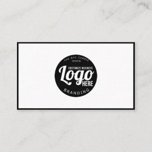 Modern Zwart Rand Wit Custom Minimalist Logo Visitekaartje