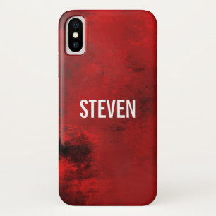 Modern zwart & rood abstract - Donker mysterieus iPhone X Hoesje