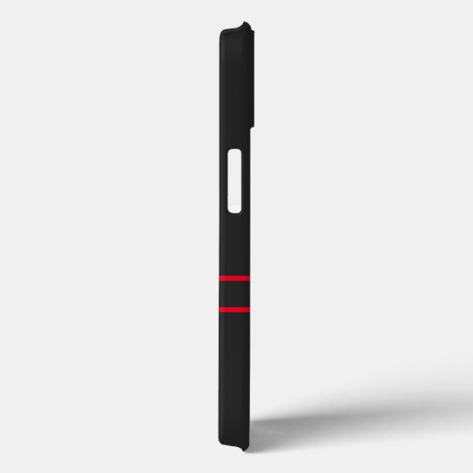 Modern Zwart Rood Wit Gepersonaliseerd Monogram Case-Mate iPhone Case (Achterkant / Rechts)