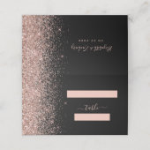 Modern zwart Roos Gold Glitter Edge Wedding (Buitenkant ongevouwen)