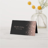 Modern zwart Roos Gold Glitter Edge Wedding (Achterkant)