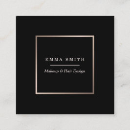 Modern zwart Roos Gold Minimalistisch Visitekaartj Vierkante Visitekaartje