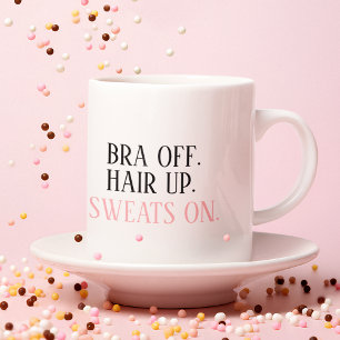 Modern Zwart & Roze Grappig citaat Mok