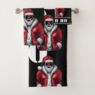 Modern Zwart Santa Afrikaans Amerikaans Kerstmis Bad Handdoek