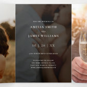 Modern zwart Save The Date Fototypografie Drieluik Uitnodiging (Binnenkant midden)