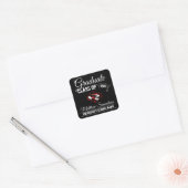 Modern Zwart School AFSTUDEREN | LOGO toevoegen Vierkante Sticker (Envelop)