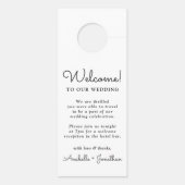 Modern zwart script bruiloft welkom niet storen (Achterkant)