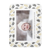 Modern zwart Script Cute Gold Black Giften Pattern Magneet (Verticaal)