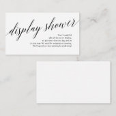 Modern zwart script, Display Shower Informatiekaartje (Voorkant / Achterkant)