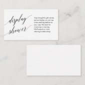 Modern zwart script, Display Shower Informatiekaartje (Voorkant / Achterkant)