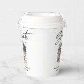 Modern zwart script foto elegant afstuderen papieren bekers (Rechts)